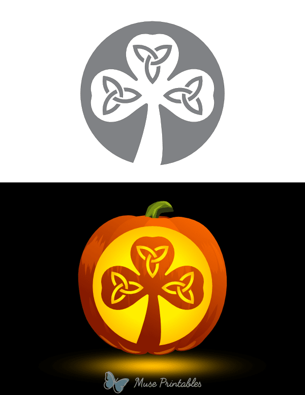 Celtic Shamrock Pumpkin Stencil