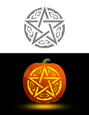 Celtic Style Pentacle Pumpkin Stencil