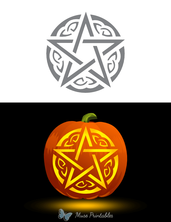 Celtic Style Pentacle Pumpkin Stencil