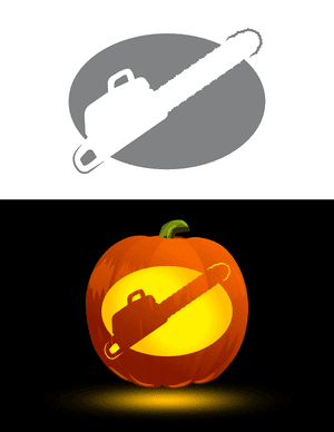 Chainsaw Pumpkin Stencil