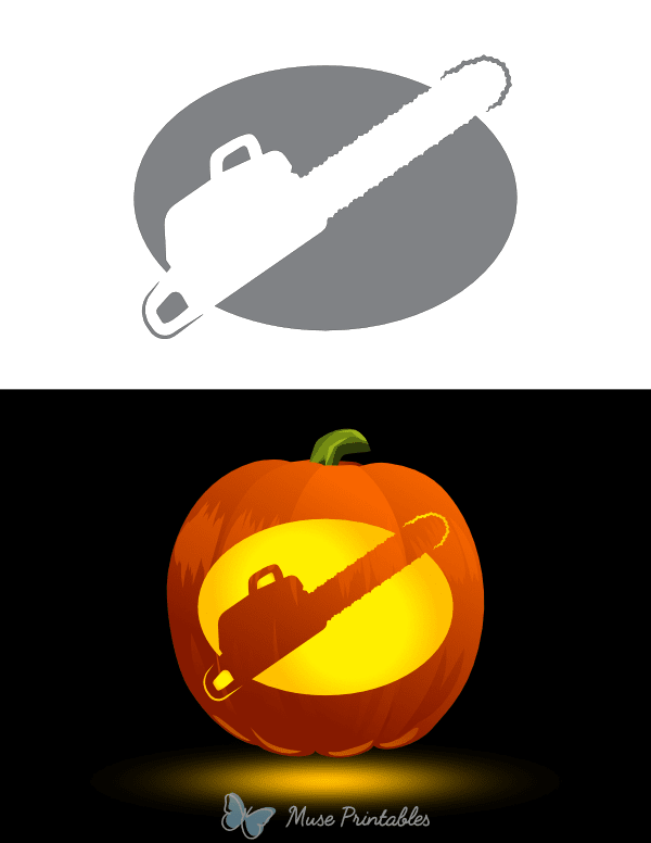 Chainsaw Pumpkin Stencil