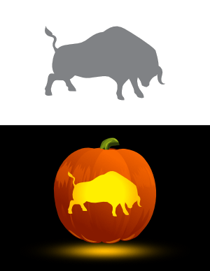 Charging Bull Pumpkin Stencil