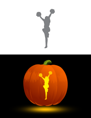 Cheerleader Pumpkin Stencil