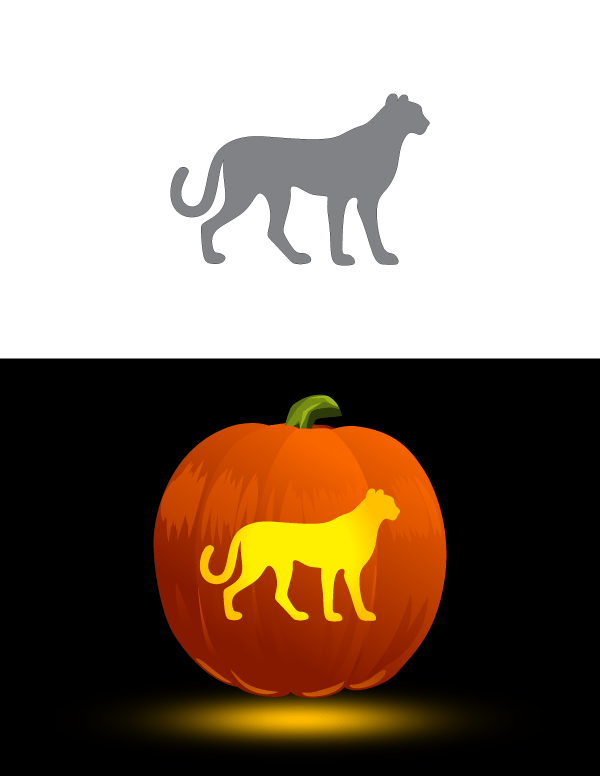 Printable Cheetah Pumpkin Stencil