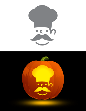Chef Head Pumpkin Stencil