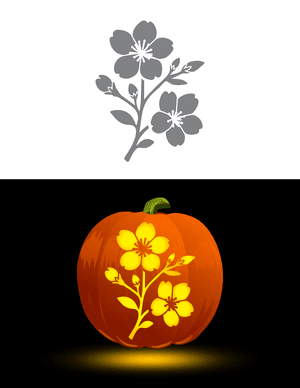 Cherry Blossoms Pumpkin Stencil