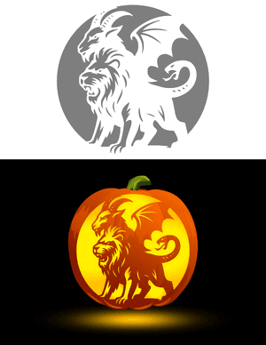 Chimera Pumpkin Stencil