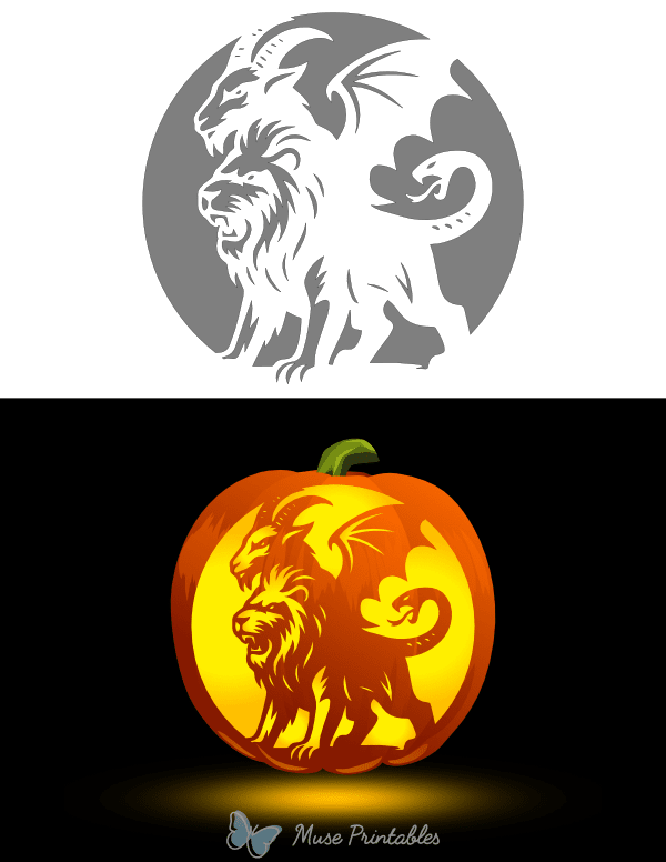 Chimera Pumpkin Stencil