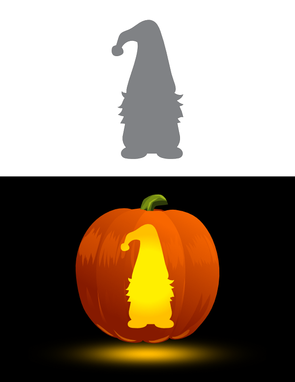 Printable Christmas Gnome Pumpkin Stencil