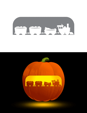 Christmas Train Set Pumpkin Stencil
