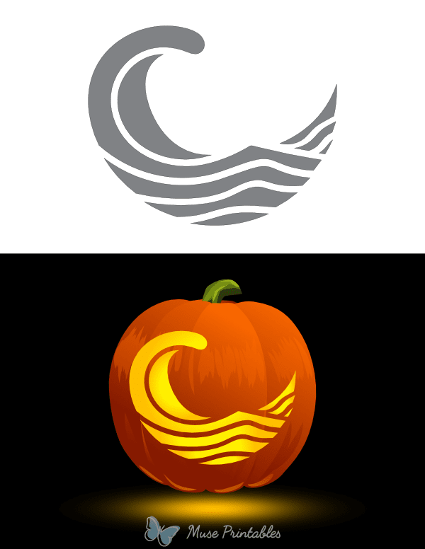 Circular Wave Pumpkin Stencil