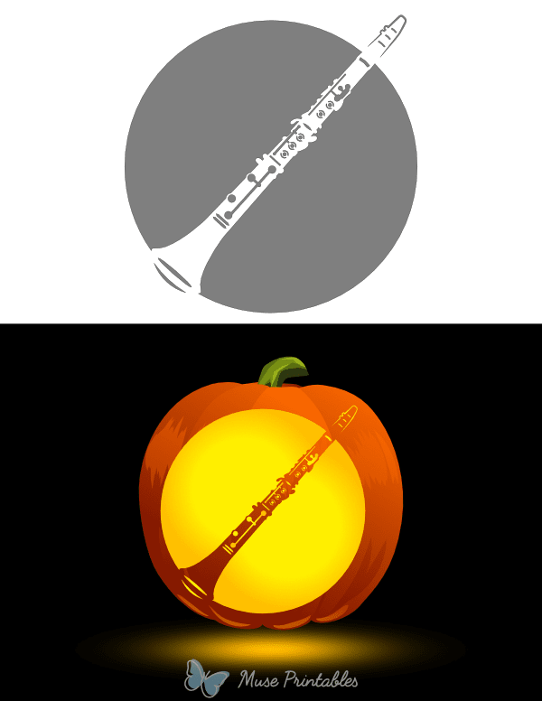 Clarinet Pumpkin Stencil