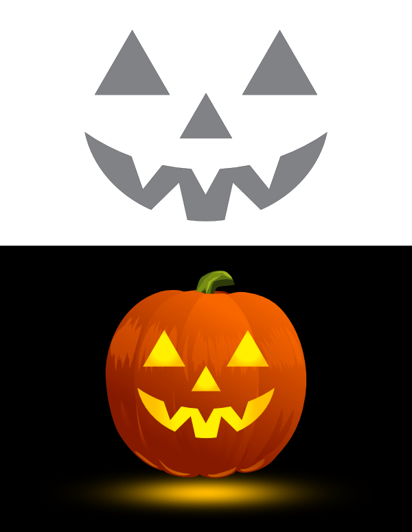 Printable Classic Jack o lantern Face Pumpkin Stencil