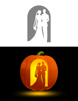 Classy Wedding Couple Pumpkin Stencil