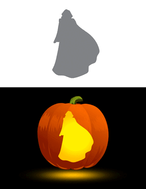 Cloaked Woman Pumpkin Stencil