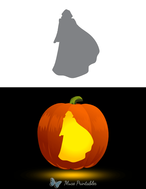 Cloaked Woman Pumpkin Stencil