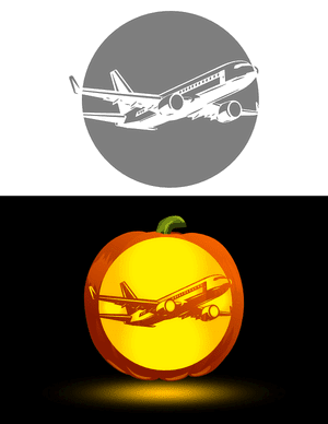 Commercial Airplane Pumpkin Stencil