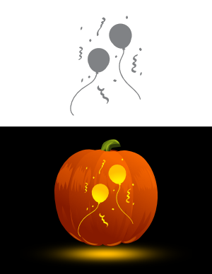 Confetti and Balloons Pumpkin Stencil