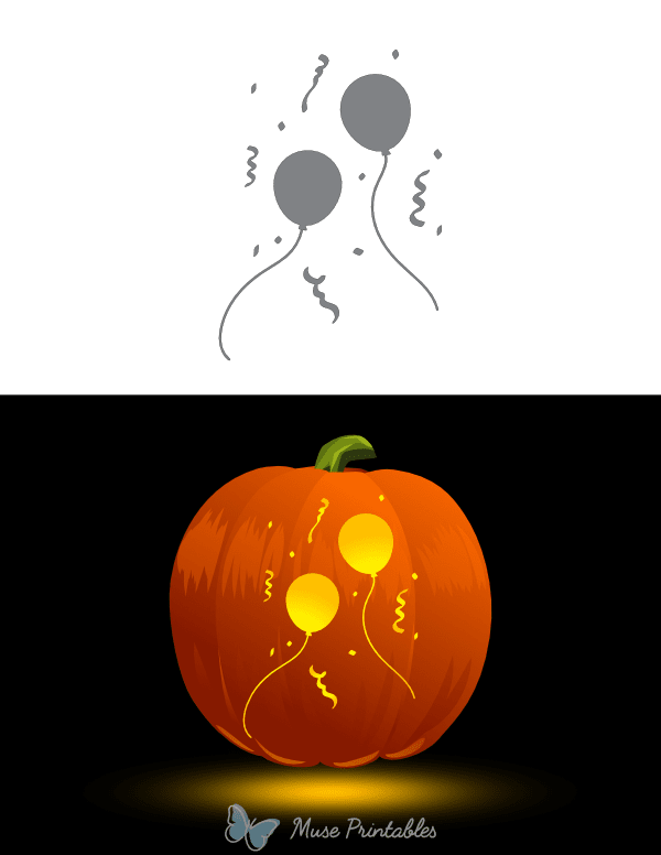 Confetti and Balloons Pumpkin Stencil