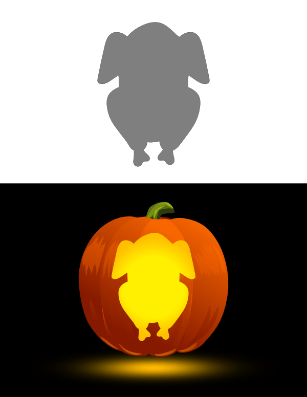 Cooked Turkey Pumpkin Stencil