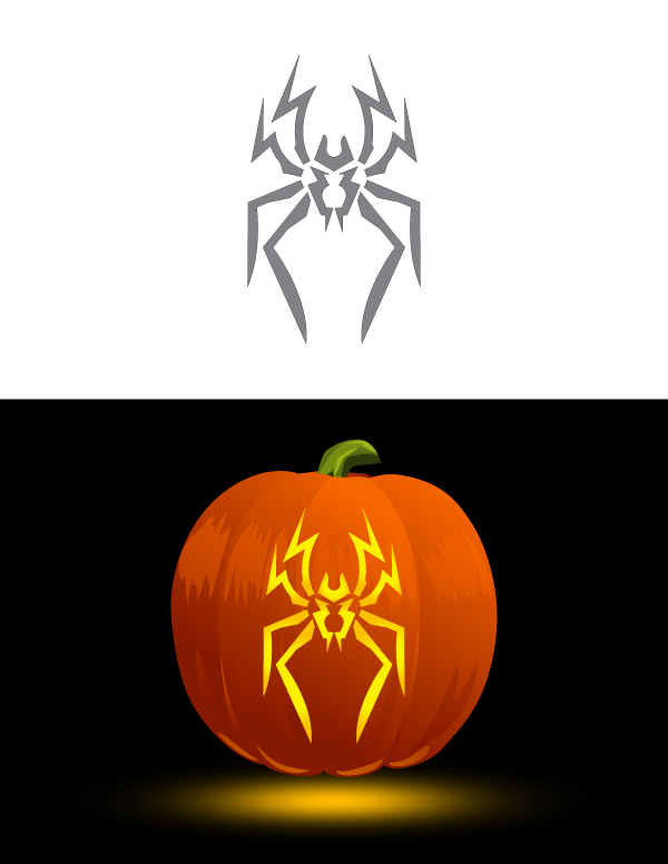 Cool Tribal Spider Pumpkin Stencil