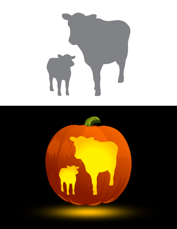 Cow and Calf Pumpkin Stencil