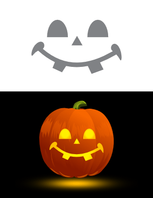 Crazy Jack-o'-lantern Face Pumpkin Stencil