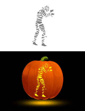 Creeping Mummy Pumpkin Stencil
