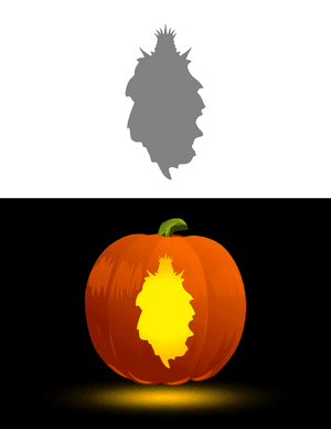 Creepy Crowned Ghost Pumpkin Stencil