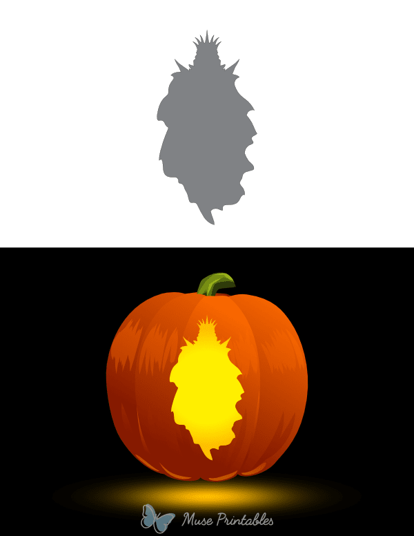 Creepy Crowned Ghost Pumpkin Stencil