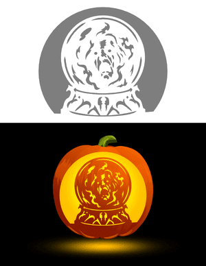 Creepy Crystal Ball Pumpkin Stencil