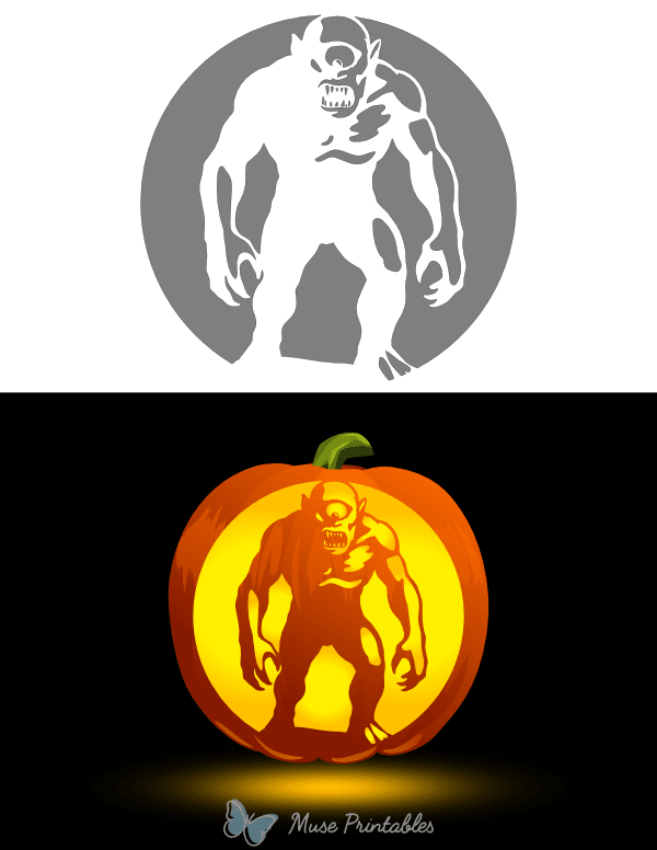 Creepy Cyclops Pumpkin Stencil