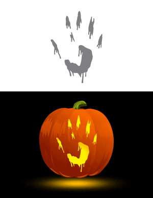 Creepy Dripping Handprint Pumpkin Stencil