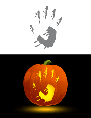 Creepy Handprint Pumpkin Stencil
