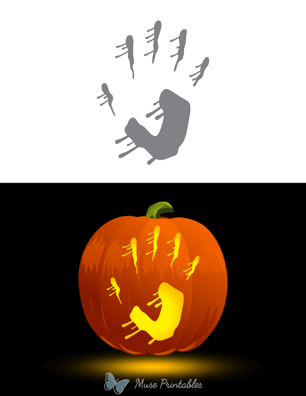 Creepy Handprint Pumpkin Stencil