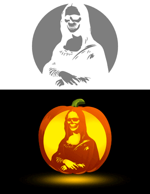 Creepy Mona Lisa Pumpkin Stencil