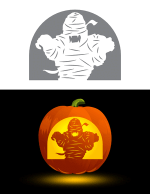 Creepy Mummy Pumpkin Stencil