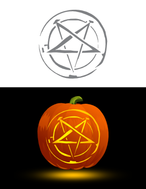 Creepy Pentagram Pumpkin Stencil