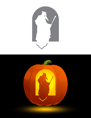 Creepy Plague Doctor Pumpkin Stencil