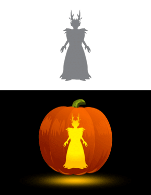Creepy Queen Silhouette Pumpkin Stencil