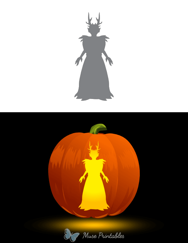 Creepy Queen Silhouette Pumpkin Stencil