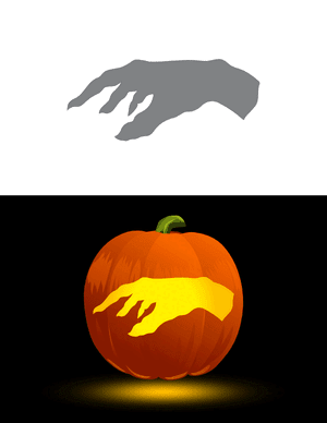 Creepy Reaching Hand Pumpkin Stencil