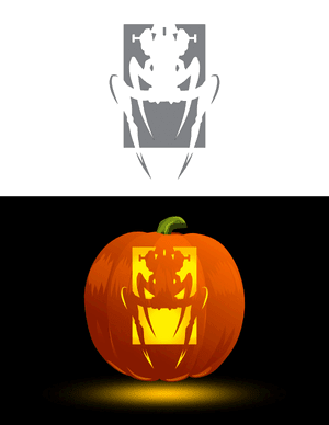 Creepy Robot Pumpkin Stencil