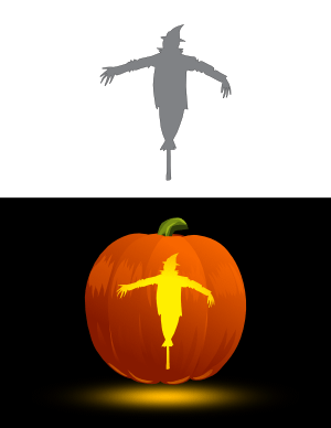 Creepy Scarecrow Pumpkin Stencil