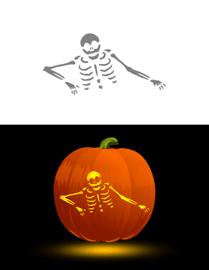 Creepy Skeleton Torso Pumpkin Stencil