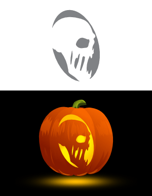 Creepy Skull Pumpkin Stencil