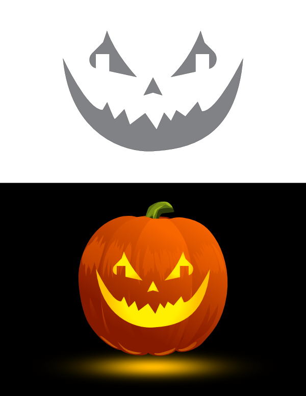 Printable Creepy Smile Pumpkin Stencil