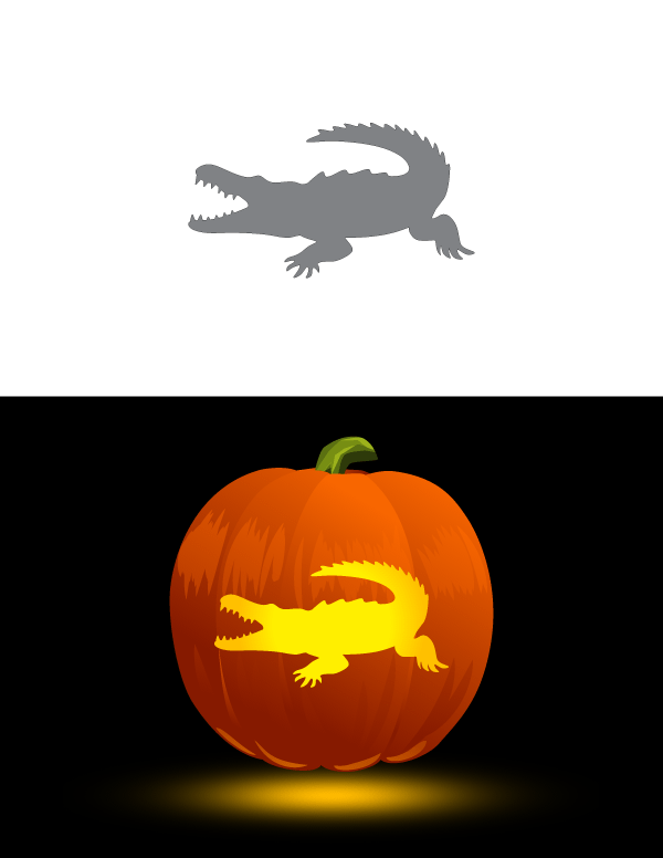 Crocodile Pumpkin Stencil