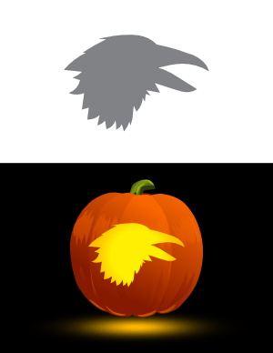 Crow Head Pumpkin Stencil