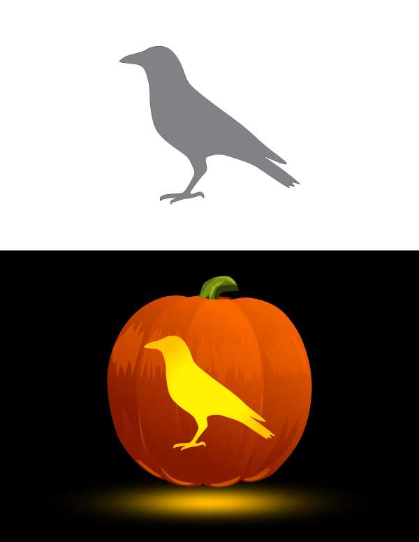 Crow Pumpkin Carving Stencil